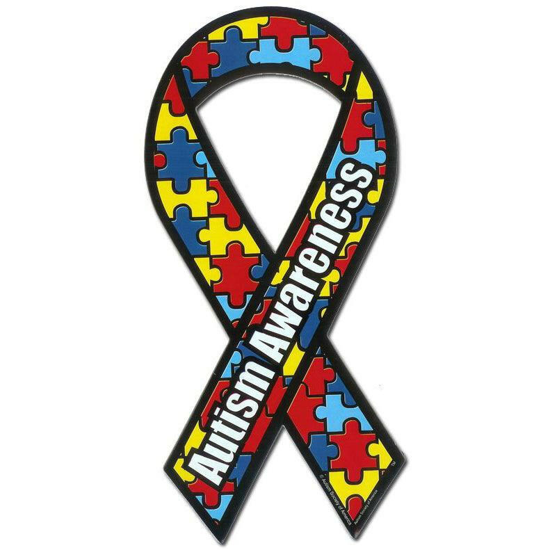 Autism Awareness Mini Ribbon Car Magnet - Support Store