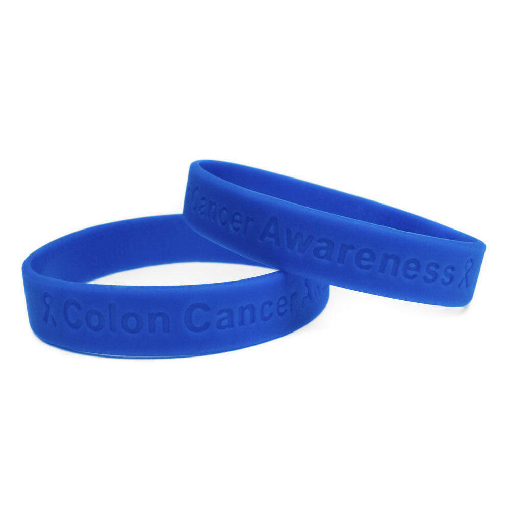 Colon Cancer Awareness Blue Rubber Bracelet Wristband - Youth 7" - Support Store
