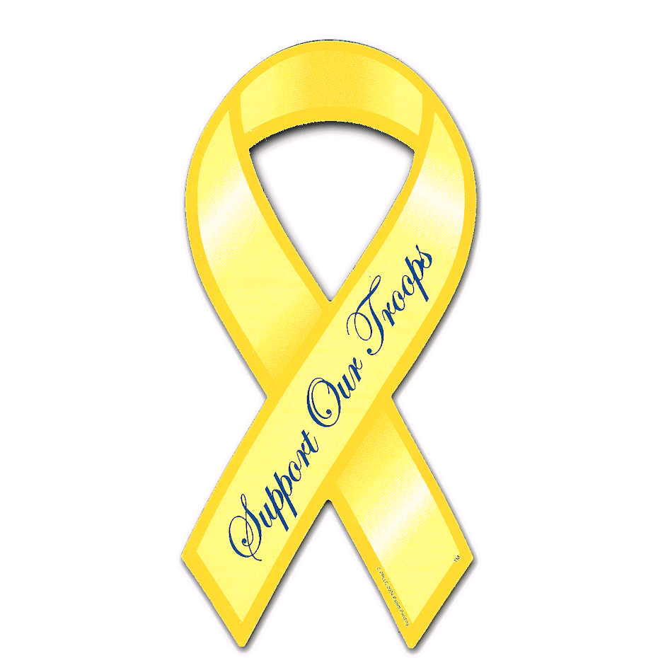 Support Our Troops Ribbon Car Magnet - Script Font - Support Store