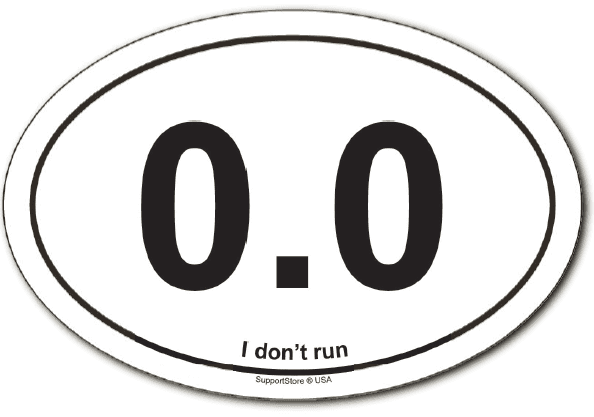0.0 Mile I don't run Oval Car Magnet - Support Store