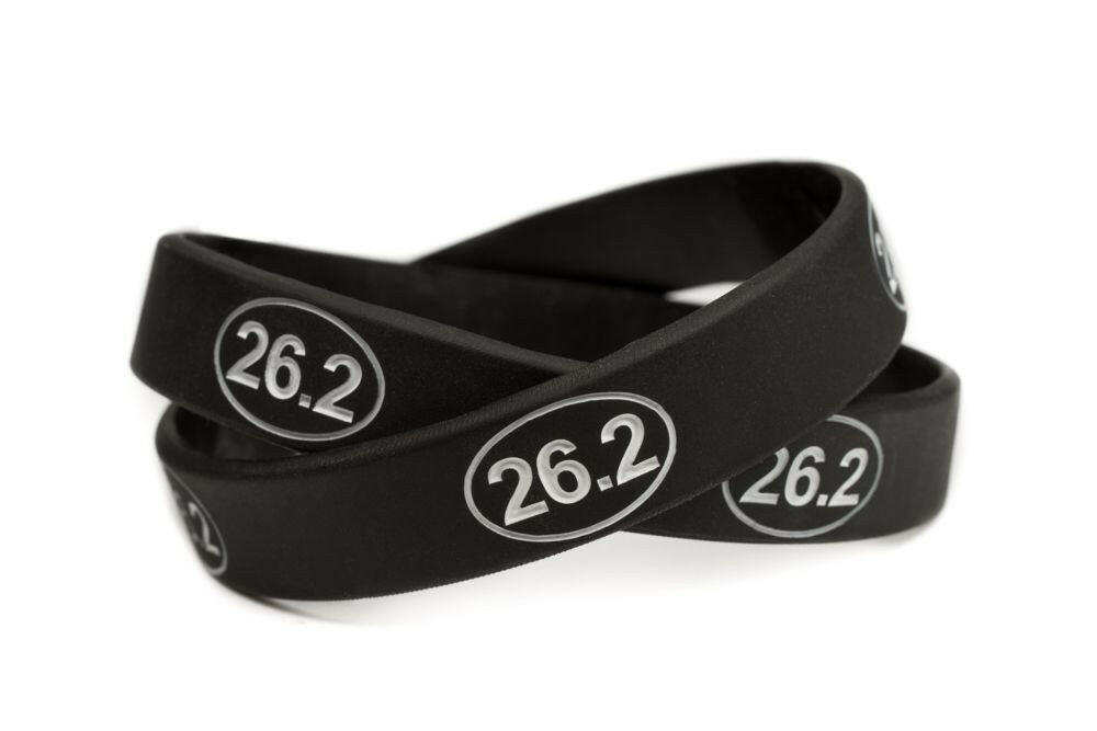 26.2 Marathon Run Training Rubber Wristband - Adult 8" - Support Store