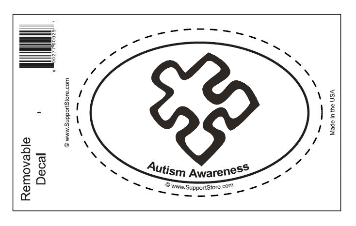 Autism Awareness Oval Removable Decal - Support Store