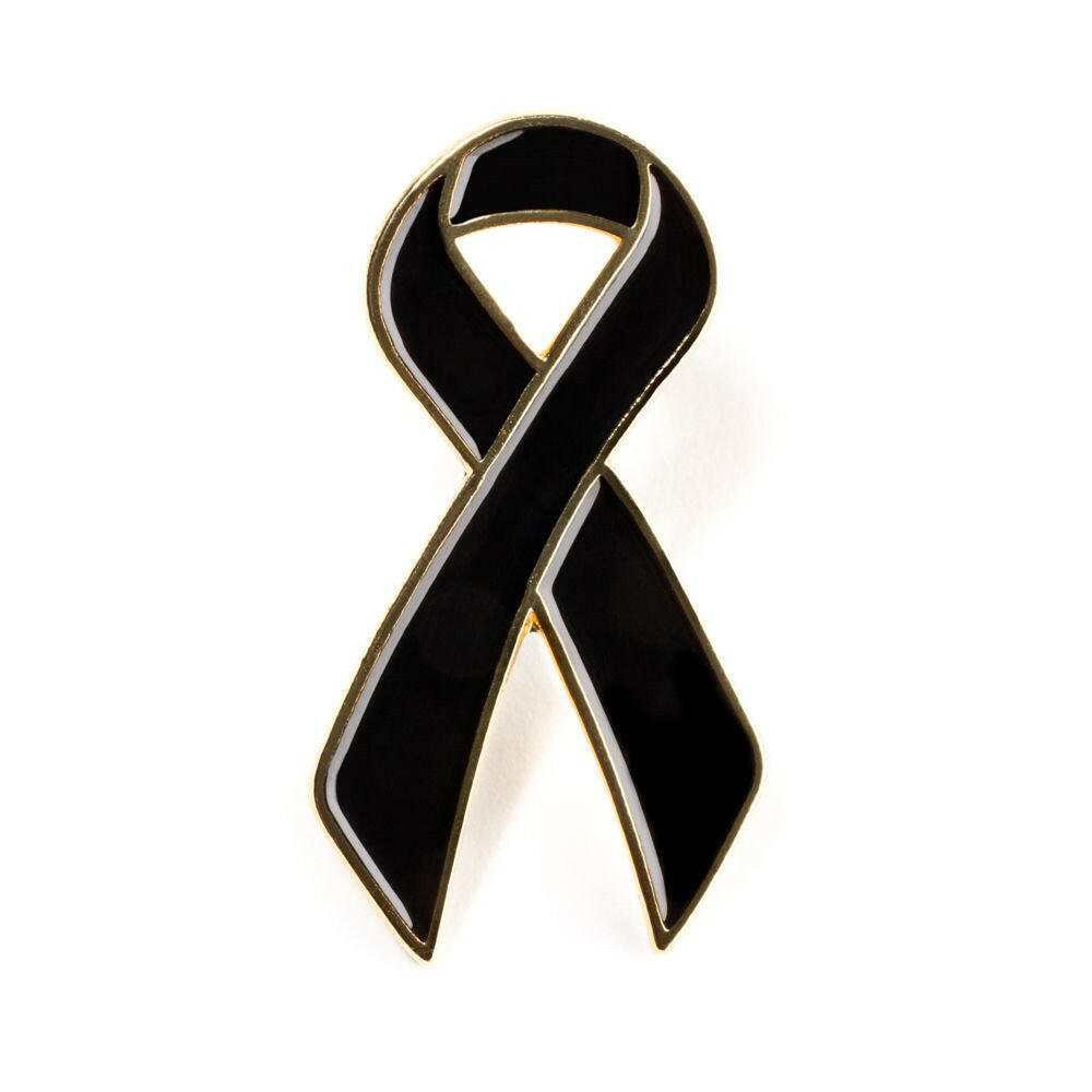 Black Ribbon Lapel Pin - Support Store