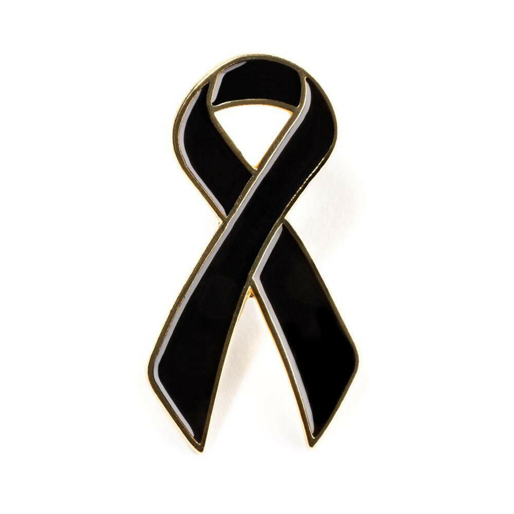 Black Ribbon Lapel Pin - Support Store