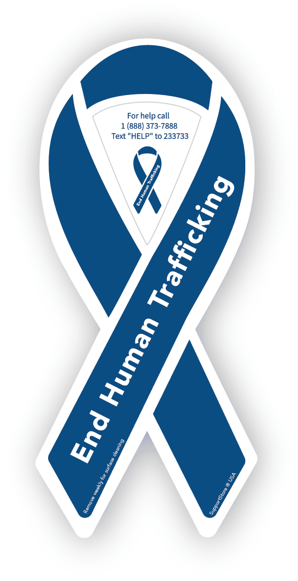 End Human Trafficking Blue Ribbon Magnet - Support Store