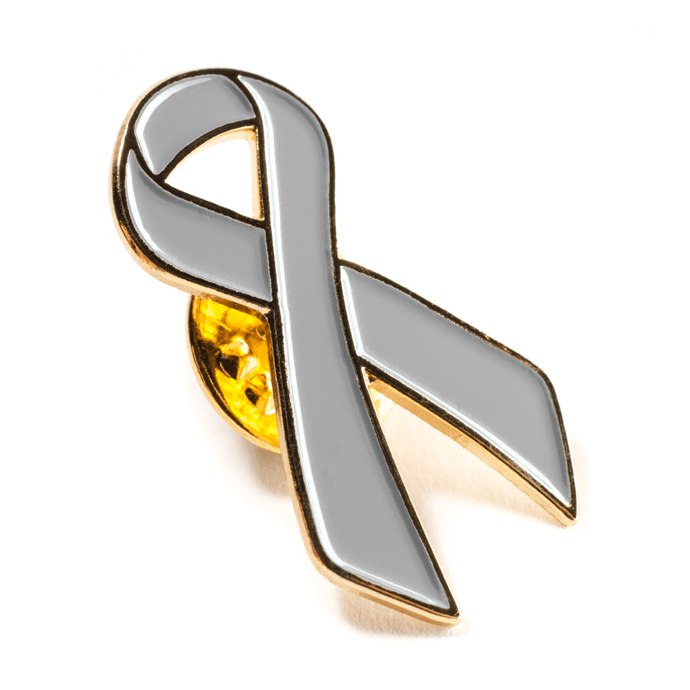 Grey Ribbon Lapel Pin - Support Store