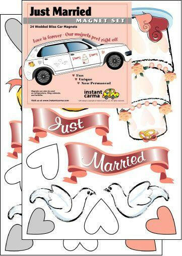 Just Married Wedding Car Magnet Set - Support Store