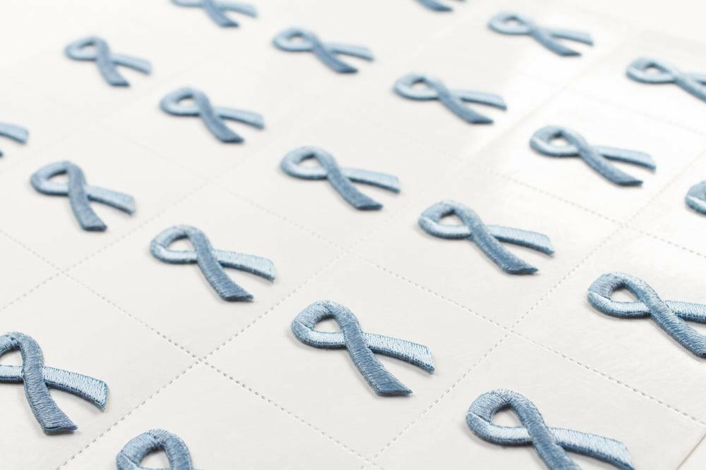 Light Blue Ribbon Embroidered Stick-ons - 25-pack - Support Store