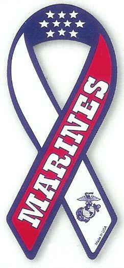 Marines Military Ribbon Car Magnet - Support Store