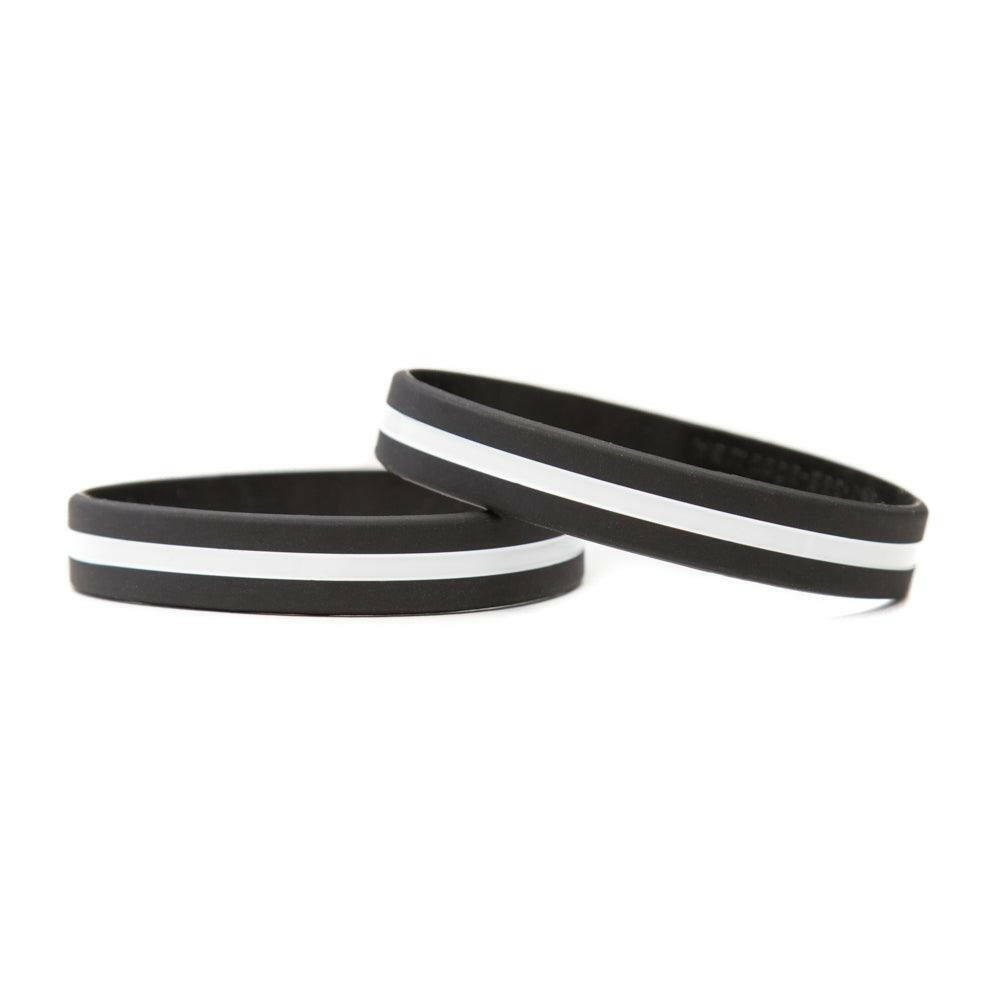 Thin White Line - Adult 8" Support Health Care Workers Black Wristband Black - Support Store