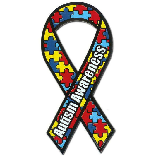 Autism Awareness Mini Ribbon Car Magnet - Support Store