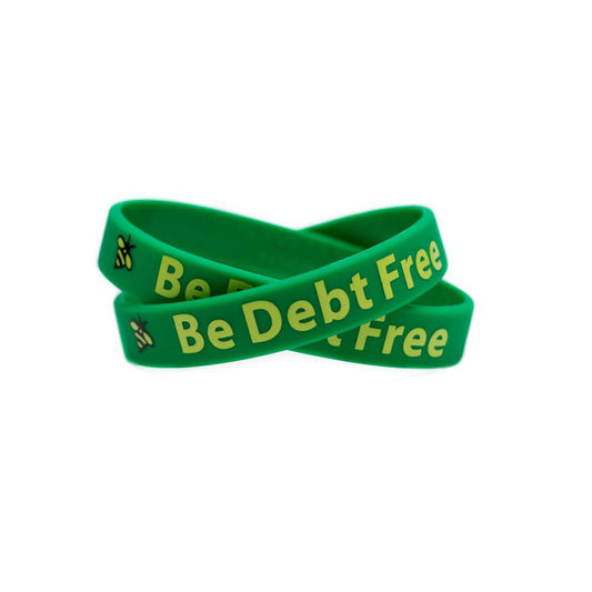 Be Debt Free Rubber Bracelet Wristband - Adult 8" - Support Store
