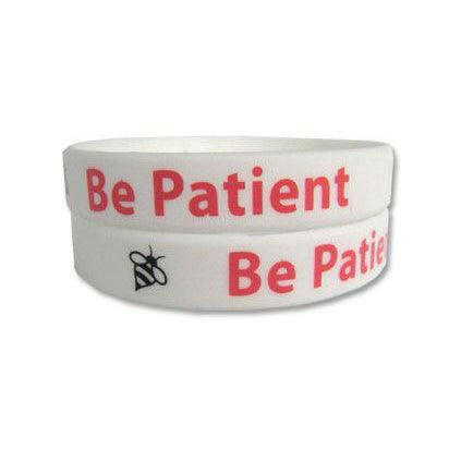 Be Patient Rubber Bracelet Wristband - Adult 8" - Support Store