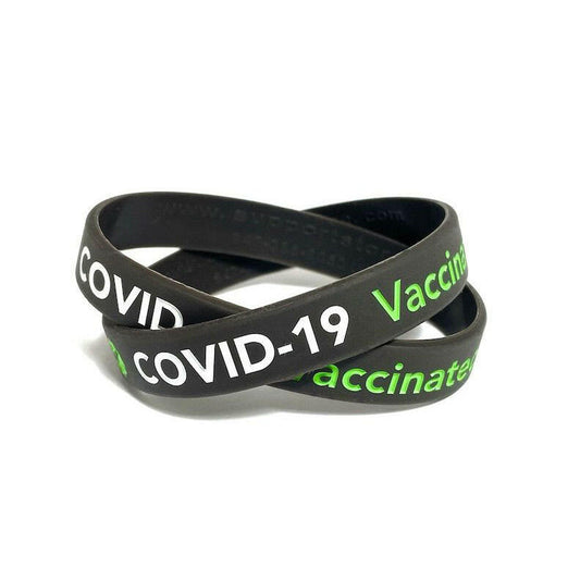 ✔ Covid-19 Vaccinated Rubber Wristband - Youth 7" - Support Store