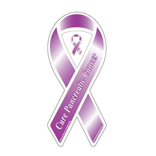 Cure Pancreatic Cancer Purple Ribbon Car Magnet - Support Store