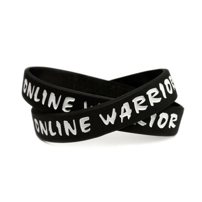 Online Warrior Gamer Black & White Rubber Wristband - Adult 8" - Support Store