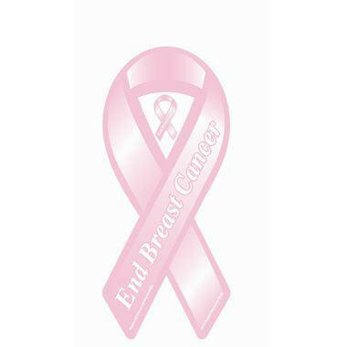 Pink End Breast Cancer Ribbon Car Magnet - Support Store
