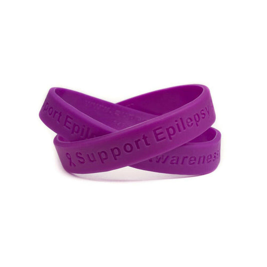 Support Epilepsy Awareness Purple Wristband - Youth 7" - Support Store