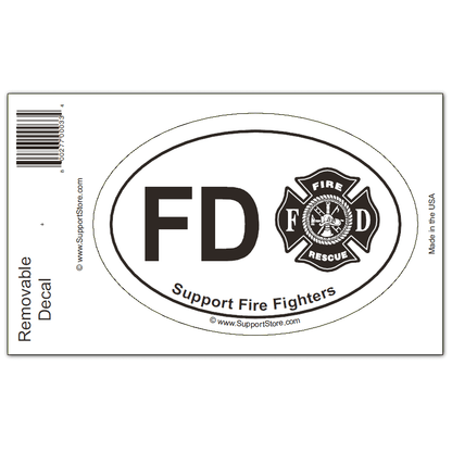 Support Fire Department Firefighters Decal - Oval - Support Store