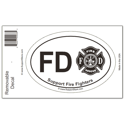 Support Fire Department Firefighters Decal - Oval - Support Store