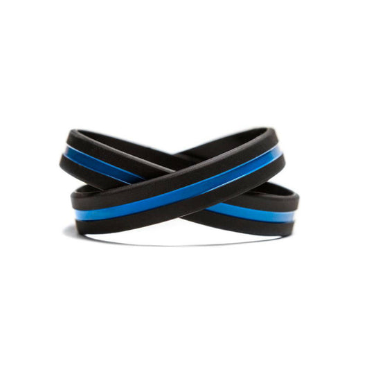 Thin Blue Line - Youth 7" Support Law Enforcement Black Wristband - Support Store