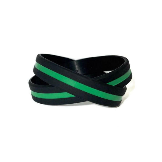 Thin Green Line - Youth 7" Support Military Park Ranger Black Wristband - Support Store