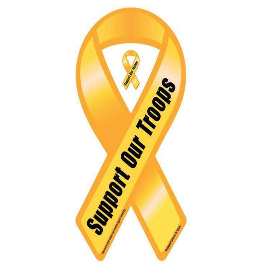 Support Our Troops Ribbon Car Magnet - Bold Font - Support Store