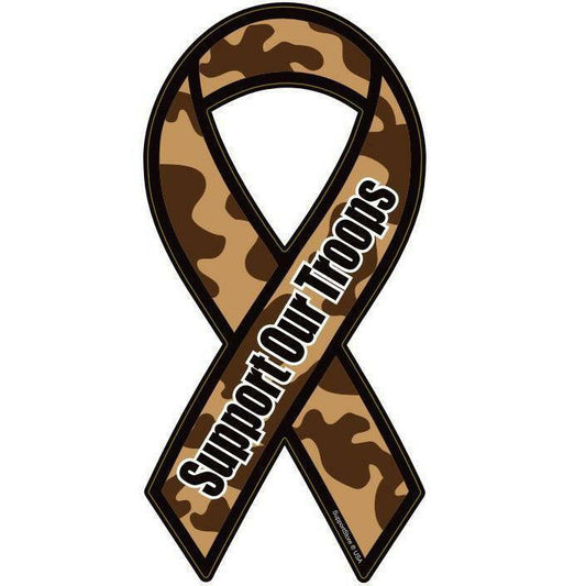 Support Our Troops Ribbon Car Magnet - Camouflage / Camo - Support Store