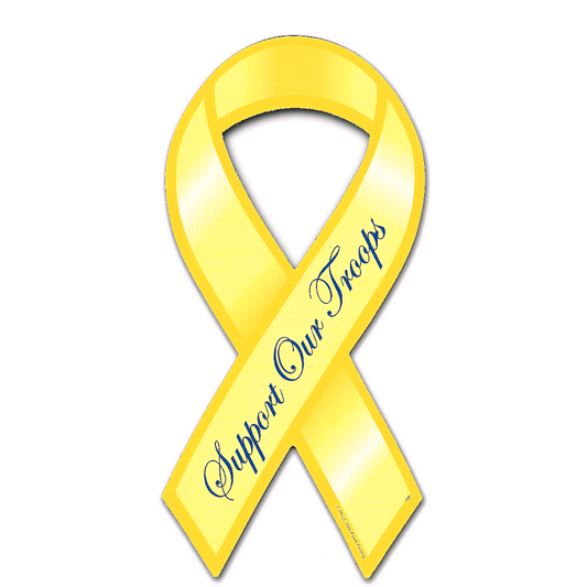 Support Our Troops Ribbon Car Magnet - Script Font - Support Store