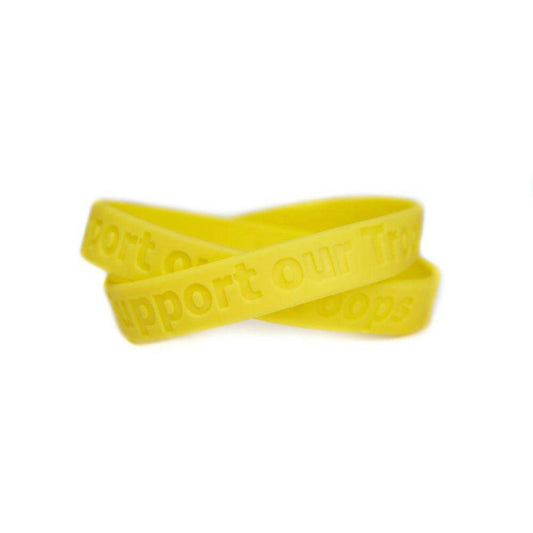 Support our Troops Rubber Bracelet Wristband - Yellow – Youth 7" - Support Store