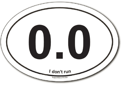 0.0 Mile I don't run Oval Car Magnet - Support Store
