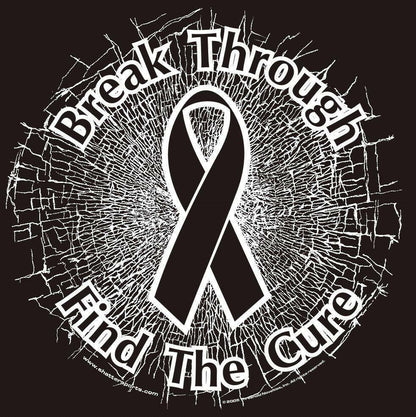 Black Break Through...Find The Cure! Static Window Cling - Support Store