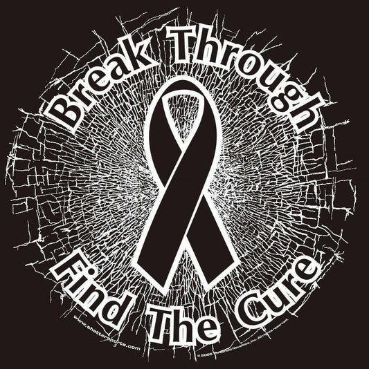 Black Break Through...Find The Cure! Static Window Cling - Support Store