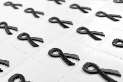 Black Ribbon Embroidered Stick-ons - 25-pack - Support Store
