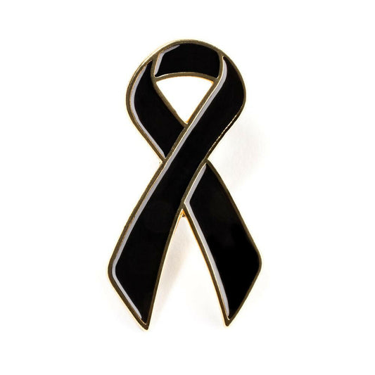 Black Ribbon Lapel Pin - Support Store
