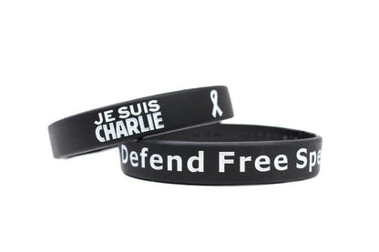 Je Suis Charlie - Defend Free Speech Rubber Wristband - Adult 8" - Support Store