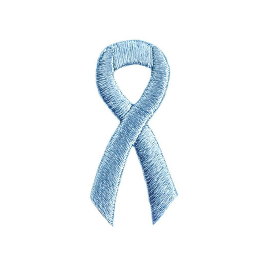 Light Blue Ribbon Embroidered Stick-ons - 25-pack - Support Store