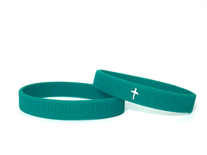 No temptation has overtaken you I Corinthians 10:13 wristband - Support Store