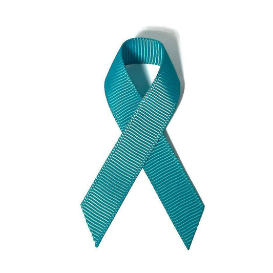 Peel & stick teal grosgrain awareness ribbons - 10 pack - Support Store