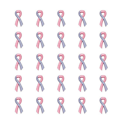 Pink Blue Ribbon Embroidered Stick-ons - 25-pack - Support Store