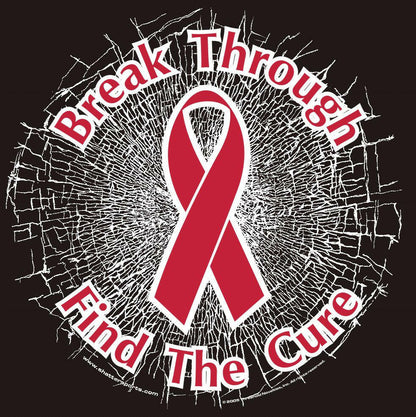Red Break Through... Find The Cure! Static Window Cling - Support Store