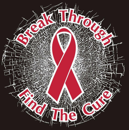 Red Break Through... Find The Cure! Static Window Cling - Support Store